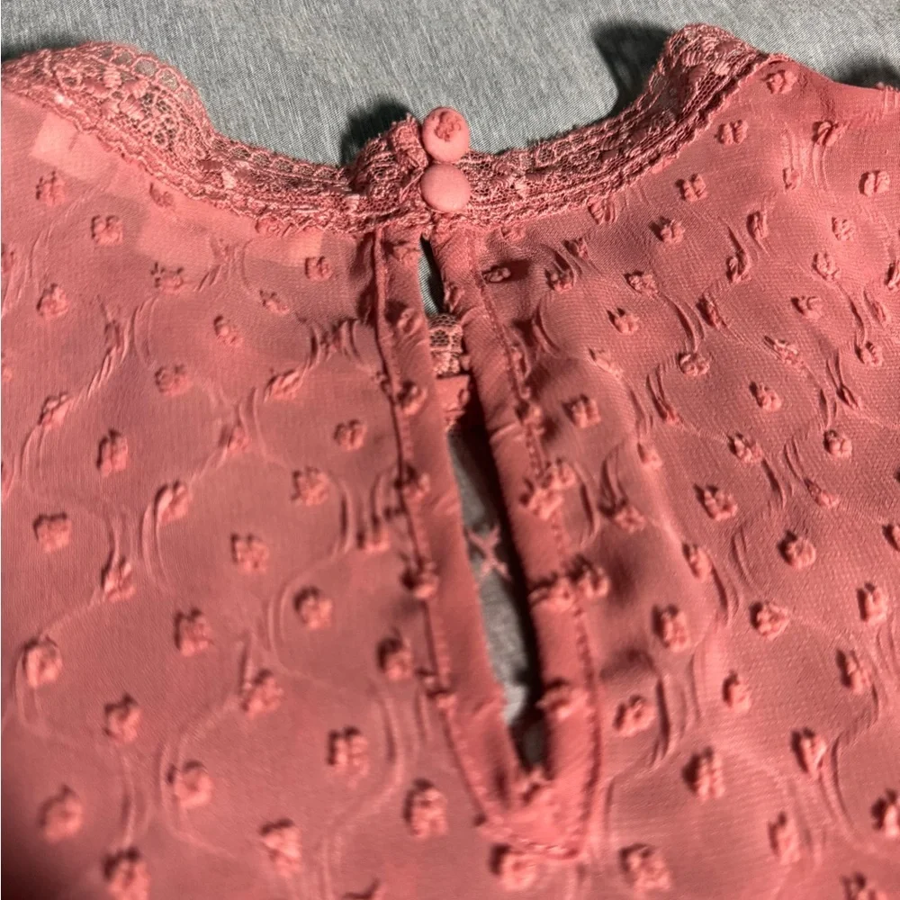 Mine Brand Dusty Pink Women's Sheet Textured Blouse ~ Size Small
